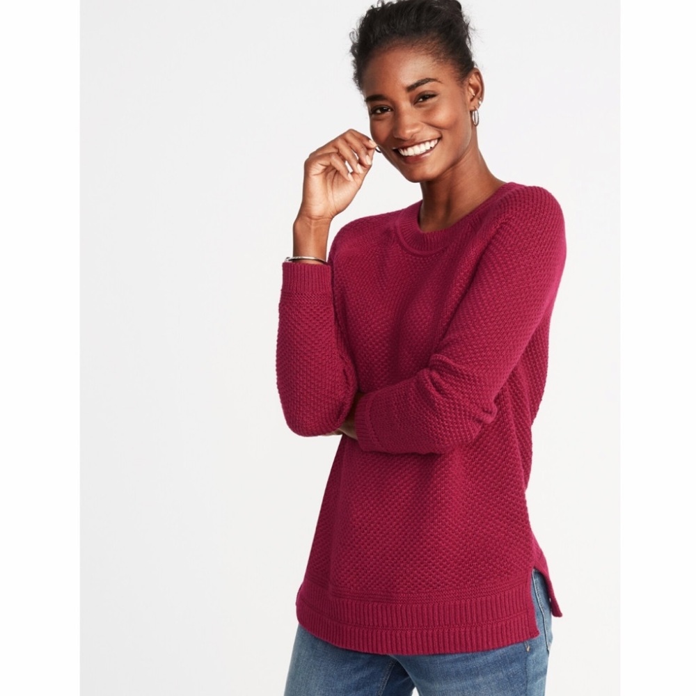 Textured Crew Neck Sweater XS
